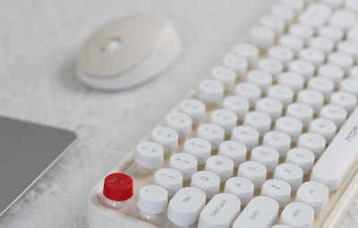 MOFII Sweet Fără fir Set tastatură și mouse Engleză US Alb / Bej