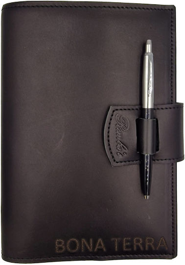 ByLeather Notizbuch 150 Blätter A5 mit Stifthalter Schwarz