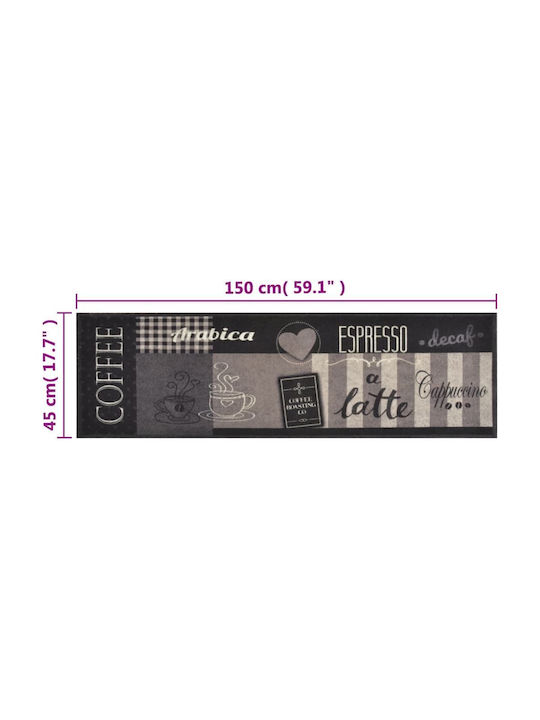 vidaXL Kitchen Mat Runner with Anti-slip Underlay Black 45x150εκ.