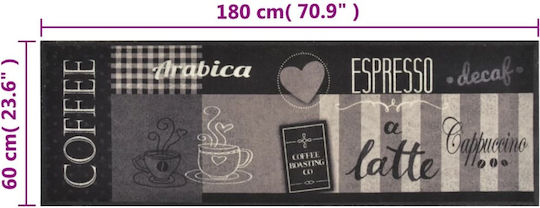 vidaXL Kitchen Mat Runner with Anti-slip Underlay Black 60x180εκ.