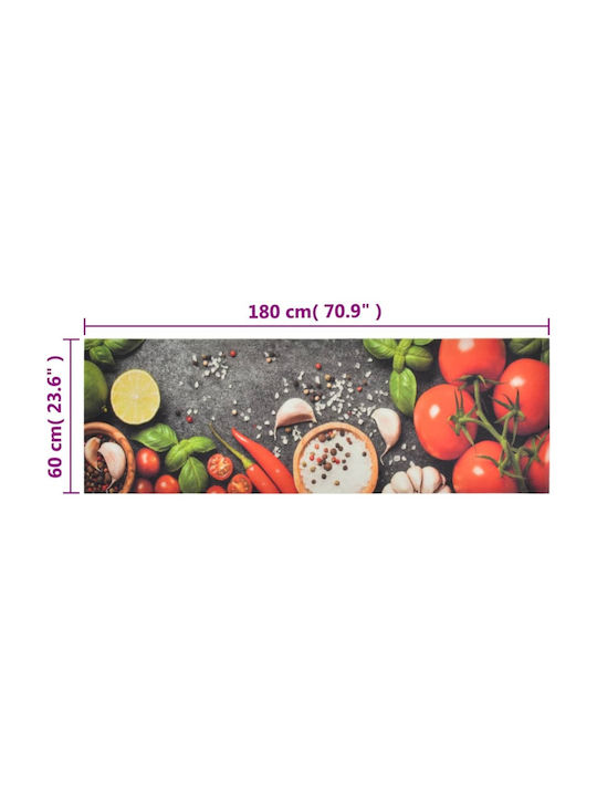 vidaXL Kitchen Mat Runner with Anti-slip Underlay Multicolour 60x180εκ.