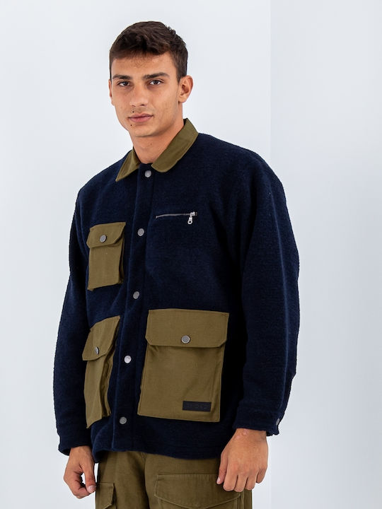 Overshirt Long-sleeved Shirt Navy Blue
