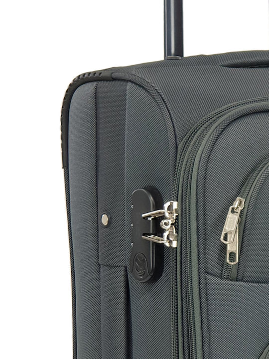 Playbags Reise Koffer Stoff Grau Offener Maximale Höhe 78cm mit 4 Räder Set 3 Stück