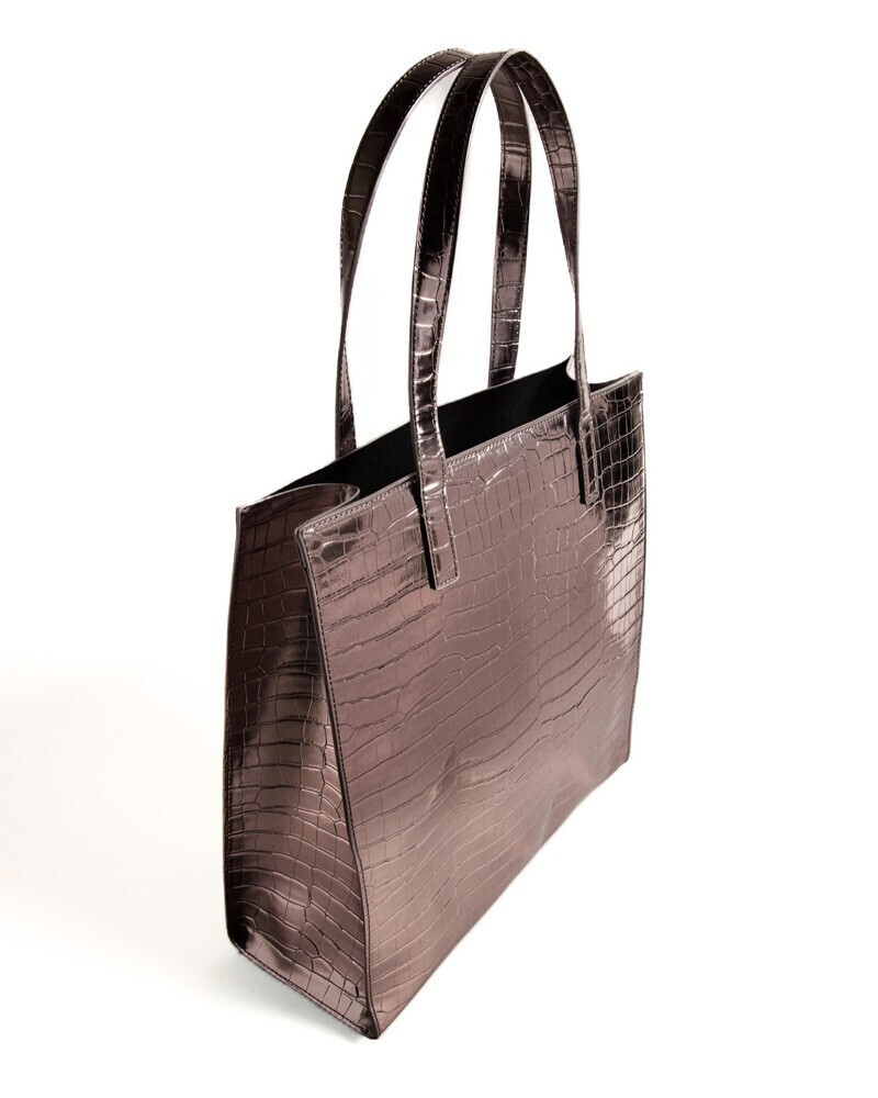 TEDman Ted Baker Croccon Geantă de damă De umăr Argintie 253518-GUNMETAL