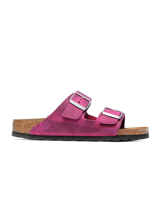 Birkenstock Arizona Damen Flache Sandalen in Fuchsie Farbe Schmal Passform