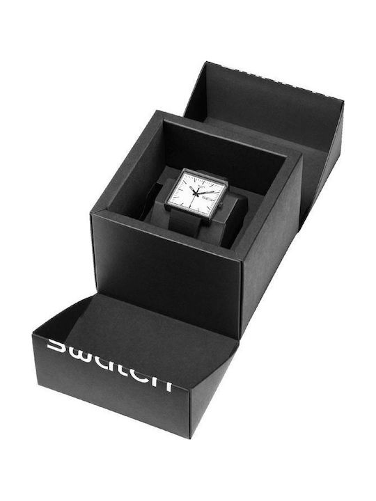 Swatch Swatch Γυναικείο Ρολόι 33.25mm Μπαταρίας με Μαύρο Καουτσούκ Λουράκι
