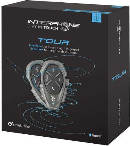 Interphone Tour Διπλή Ενδοεπικοινωνία για Κράνος Μηχανής με Bluetooth