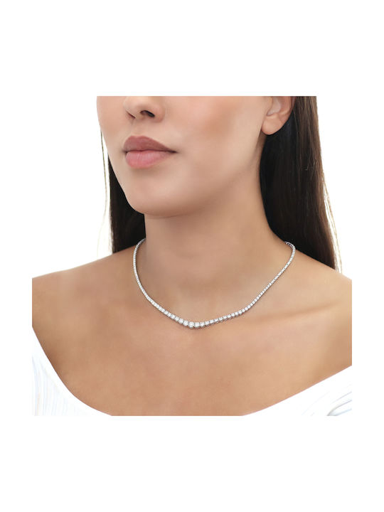 Necklace from White Gold 18k with Diamond