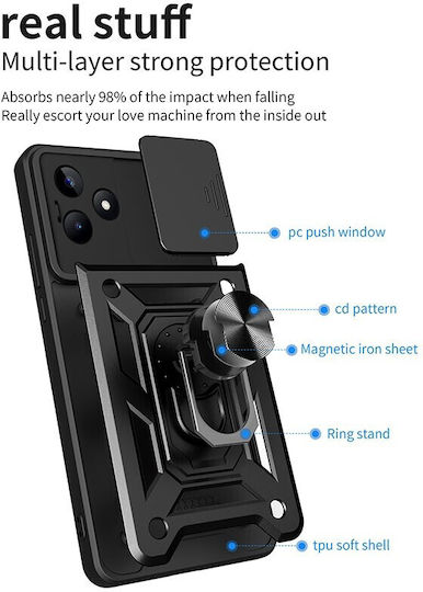 Sliding Camera Back Cover Πλαστικό Τιρκουάζ (Realme C53)
