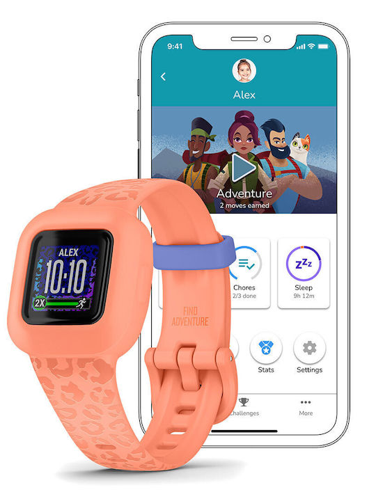 Garmin Kids Digital Watch Vivofit Jr 3 with Rubber/Plastic Strap Orange
