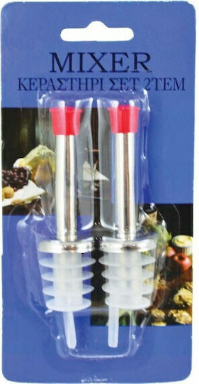 Mixer Σετ 2 Πλαστικά Πώματα Συνεχούς Ροής για Μπουκάλια Λευκά
