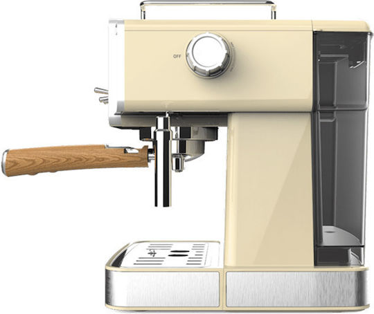 Cecotec Power Espresso 20 Tradizionale Μηχανή Espresso 1350W Πίεσης 20bar Light Yellow 01629
