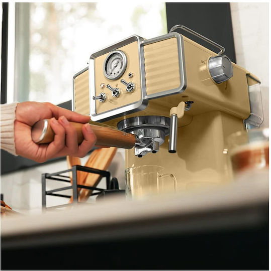 Cecotec Power Espresso 20 Tradizionale Μηχανή Espresso 1350W Πίεσης 20bar Light Yellow 01629