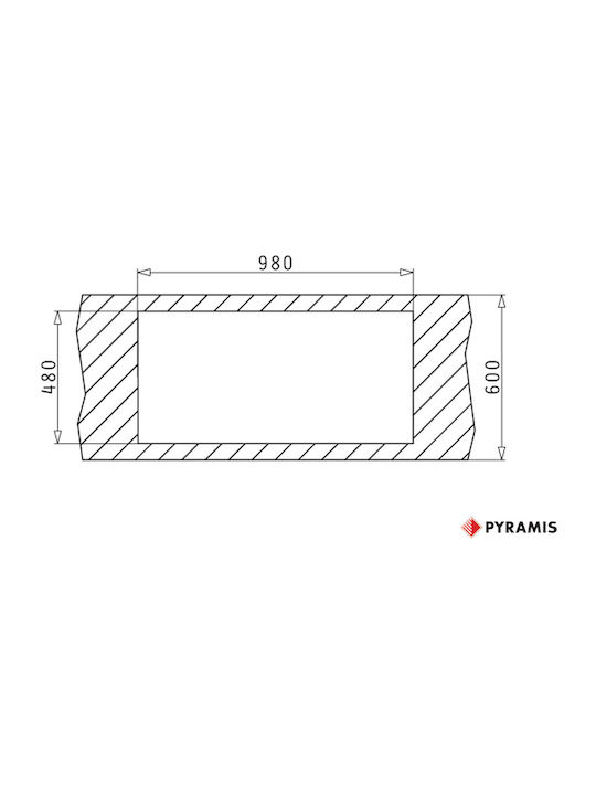 Pyramis Alazia Plus 1B 1D Ένθετος Νεροχύτης από Συνθετικό Γρανίτη Μ100xΠ50cm Snow