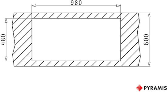 Pyramis Alazia Plus 1B 1D 079813811 Drop-In Мивка от Синтетичен Гранит Ш100xД50см Сняг