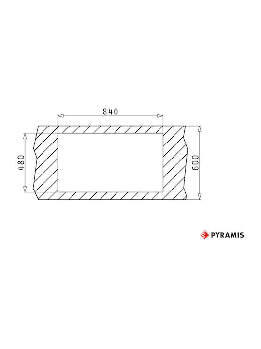 Pyramis Alazia 1 3/4B 079811711 Drop-In Chiuvetă Stânga din Granit Sintetic L86xW50cm Zăpadă