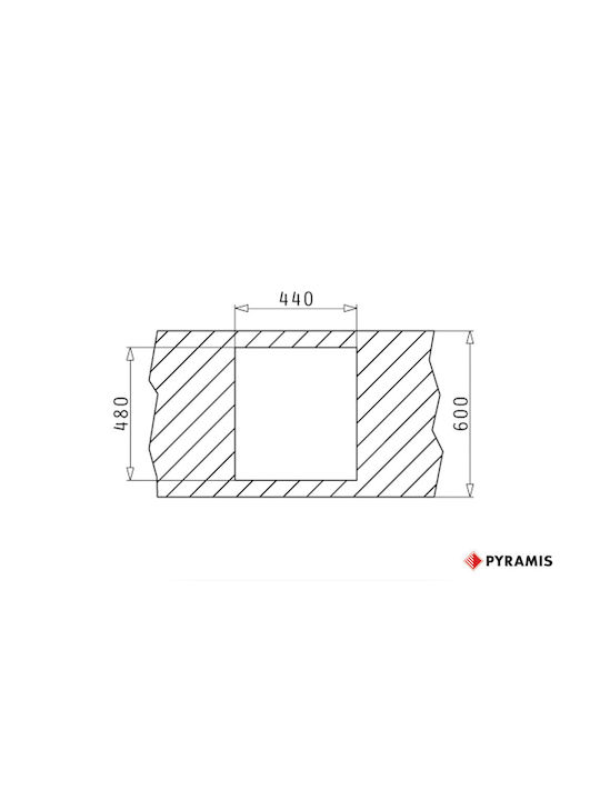 Pyramis Istros 1B Ένθετος Νεροχύτης από Συνθετικό Γρανίτη Μ46xΠ50cm Ivory