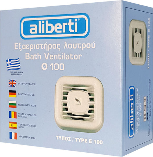 Aliberti E-100 Επιτοίχιος Εξαεριστήρας Μπάνιου 100mm Λευκός