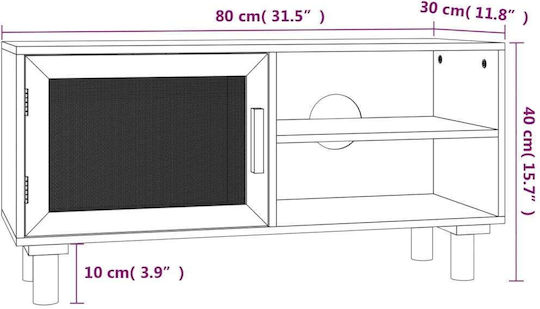 Έπιπλο Τηλεόρασης Μπεζ Μ80xΠ30xΥ40cm