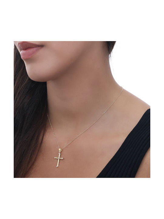 Gold Kreuz 14K mit Kette