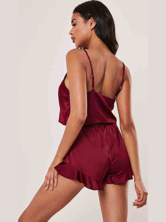 Merry See Καλοκαιρινό Babydoll Μπορντό