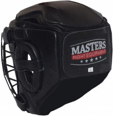 Sport Masters Κάσκα Πυγμαχίας Ενηλίκων Κλείστού Τύπου Δερμάτινη Μαύρη
