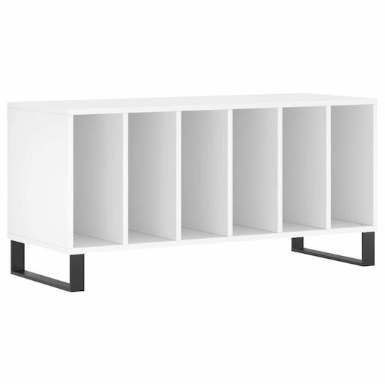 vidaXL Мебел за Hi-Fi Бял 38x100x48см