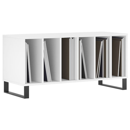vidaXL Мебел за Hi-Fi Бял 38x100x48см