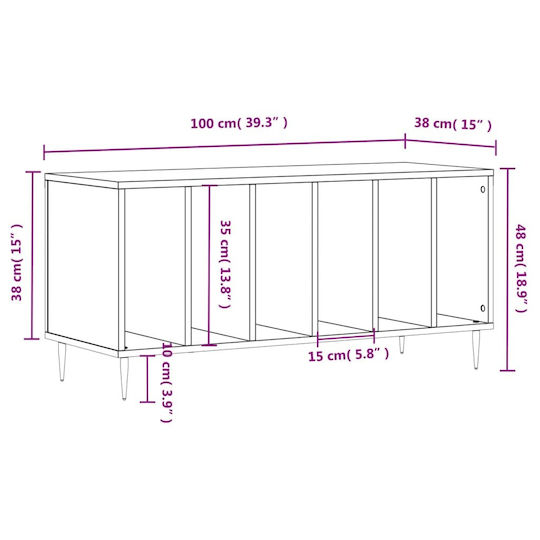 vidaXL Έπιπλο Hi-Fi Λευκό 38x100x48cm