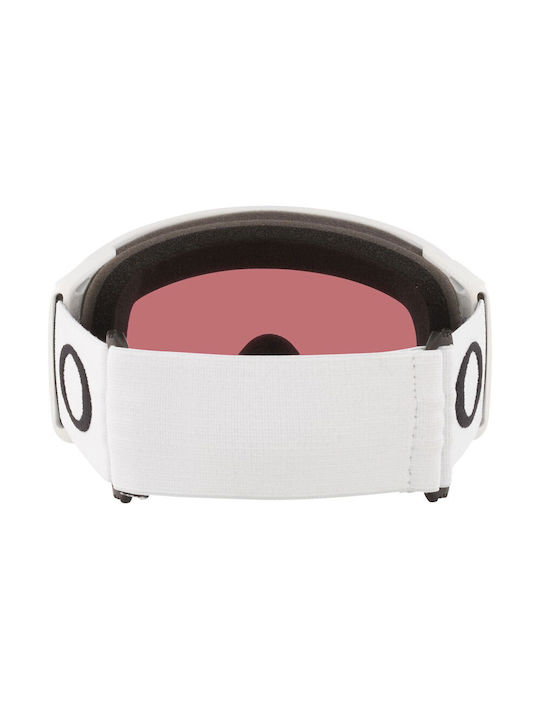 Oakley Flight Tracker Mască de Schi și Snowboard pentru Adulți Albă cu Lentilă Oglindă Roșie