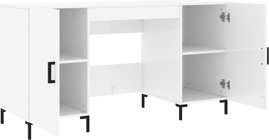 Γραφείο Ξύλινο Λευκό 140x50x75εκ.