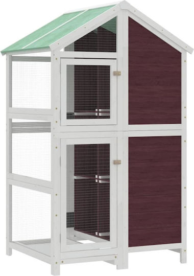 vidaXL Ξύλινο Κλουβί Πτηνών 97x81x152εκ. Καφέ
