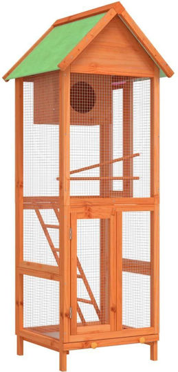 vidaXL Wooden Bird Cage 60x58.5x160cm. Brown