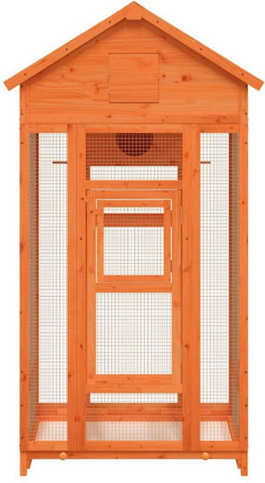 vidaXL Ξύλινο Κλουβί Πτηνών 91.5x53x170εκ. Καφέ