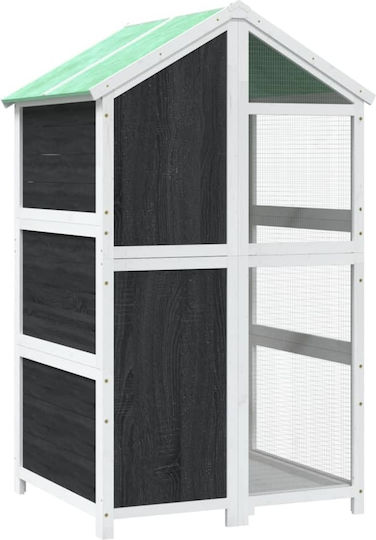 vidaXL Ξύλινο Κλουβί Πτηνών 97x81x152εκ. Γκρι