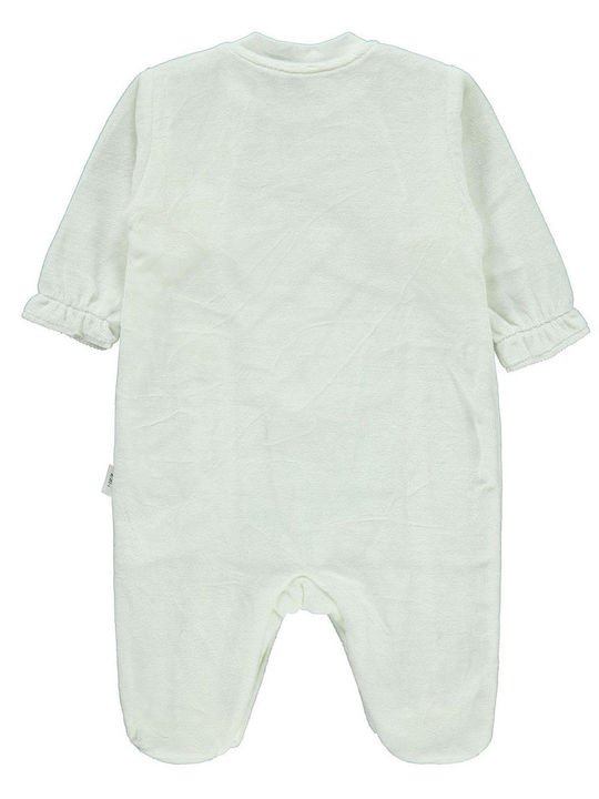 Civil Baby Bodysuit Long-Sleeved Velvet Ecru