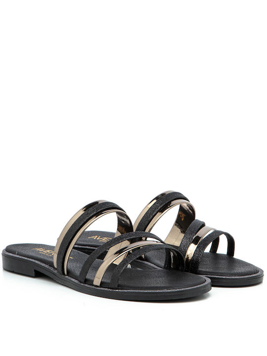 Flache Damen-Sandale Aventis 1334 BLACK SANDAL