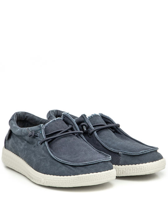 Boy's blue Walk in Pitas W150 WALLABY CANVAS BLUE MOCASINI DADDY