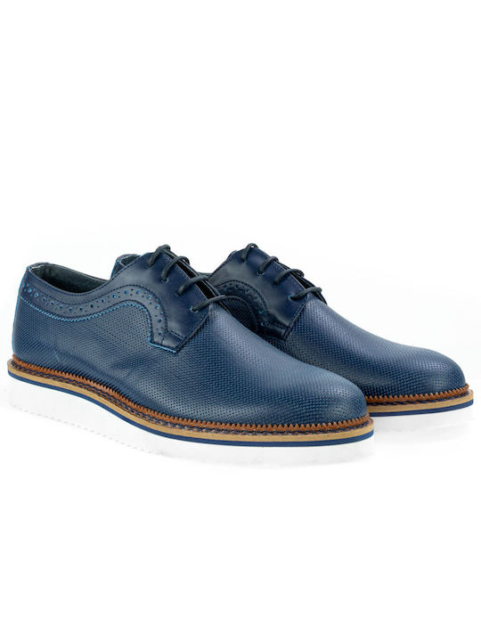 Men's leather cord 430-553 BLUE PAPOUTSI