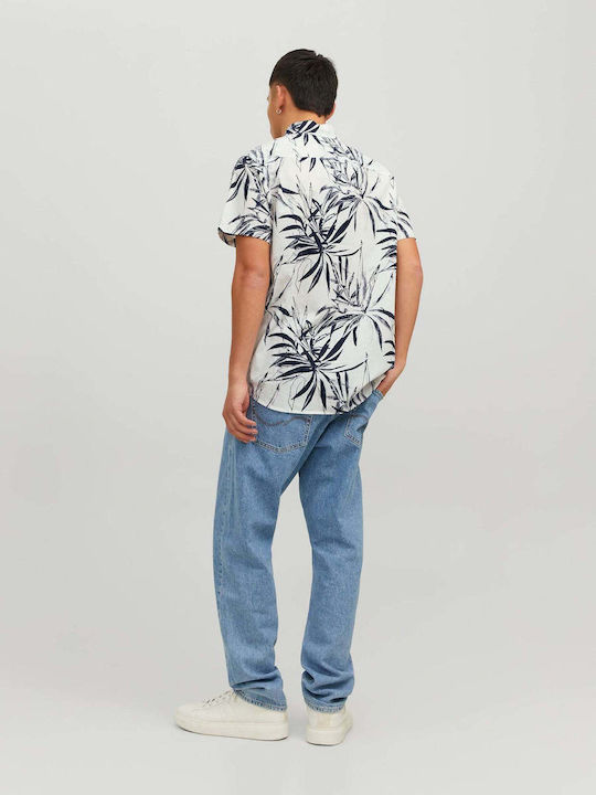 Short Sleeve Shirt In Regular Fit Floral Cloud Dancer