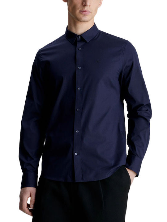 Calvin Klein Men's Shirt Long Sleeve Cotton Dark blue.