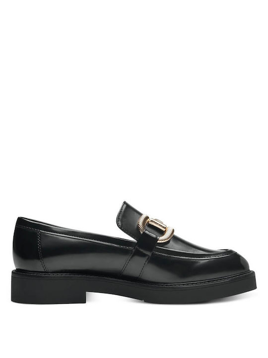 Marco Tozzi Leather Women's Moccasins in Black Color