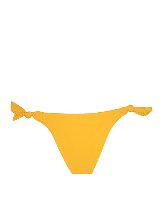 Bikini Slip με Κορδονάκια Κίτρινο