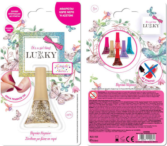 Lukky Cosmetics Toys Confetti Series Gold Glitter Kinder-Nagellack Gold