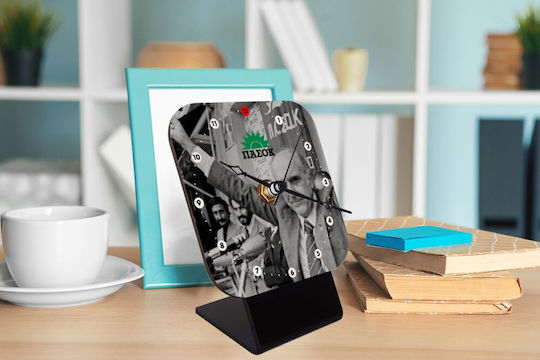 Koupakoupa ПАСОК Андреас Масов Часовник с Индикатори Дървен Черен KP_6963_CLOCK-DESK-SQUARE