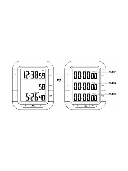 Vedette Tabletop Digital Clock with Alarm KT-300