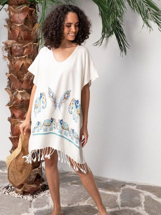 Concept Damen Kaftan Strand Weiß