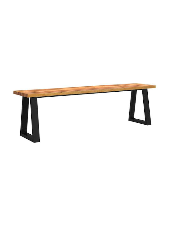 Dining Room Bench with Wooden Surface Brown 160x35x45cm