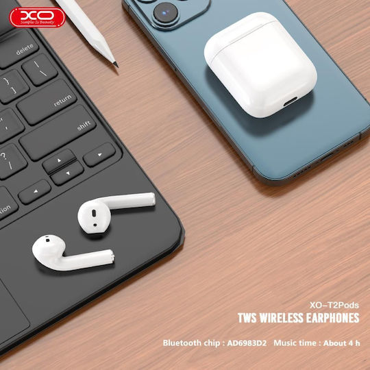 XO T2 Pods Earbud Bluetooth Handsfree Earphones with Charging Case White