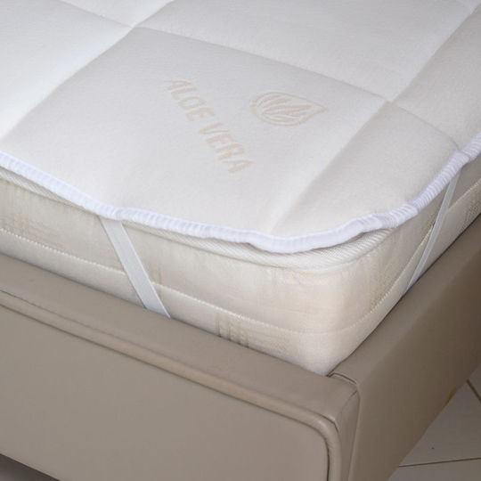 MultiHome Mattress Topper Super Double Hollowfiber Infused with Aloe & Elastic Straps 160x200cm